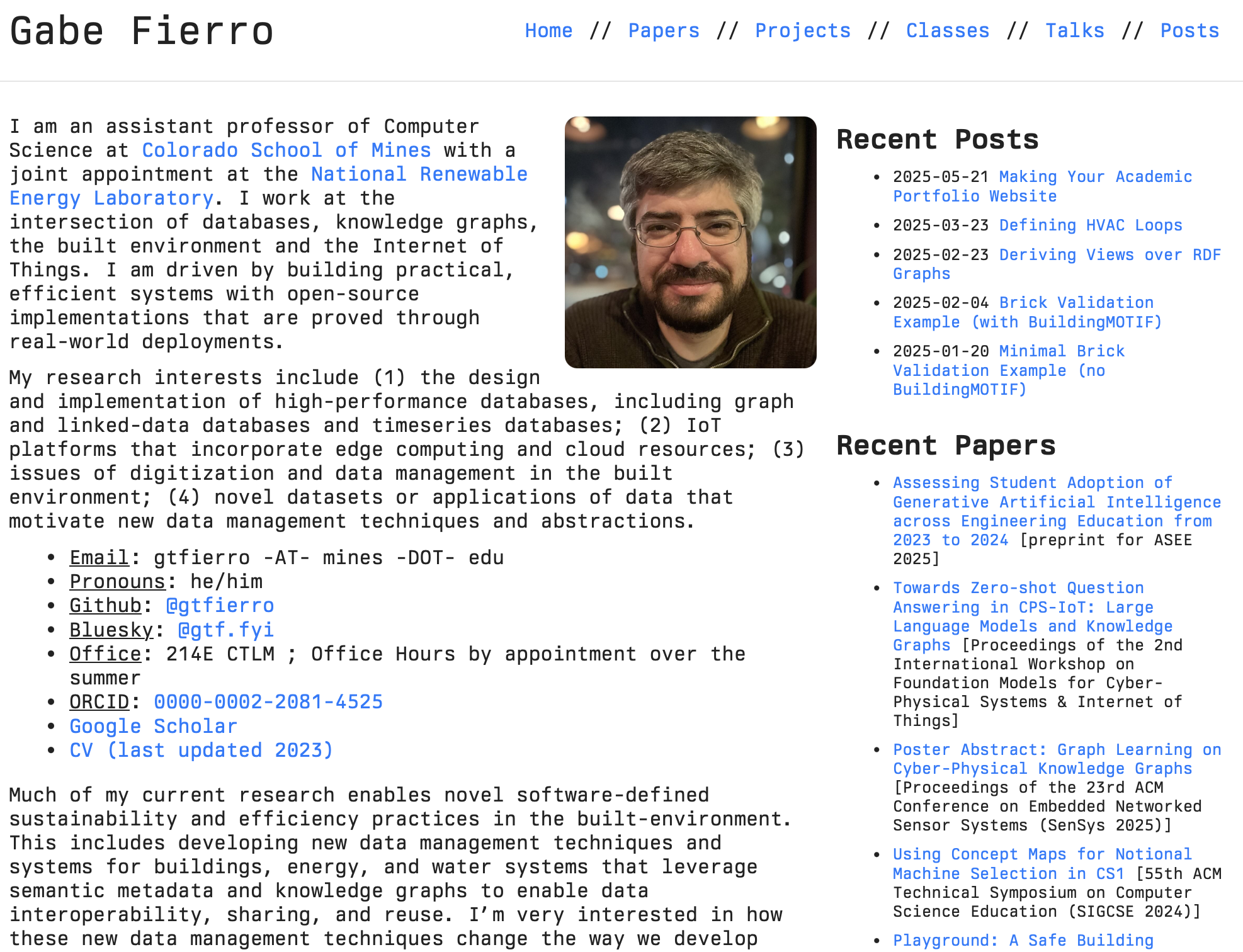 Screenshot of my portfolio site